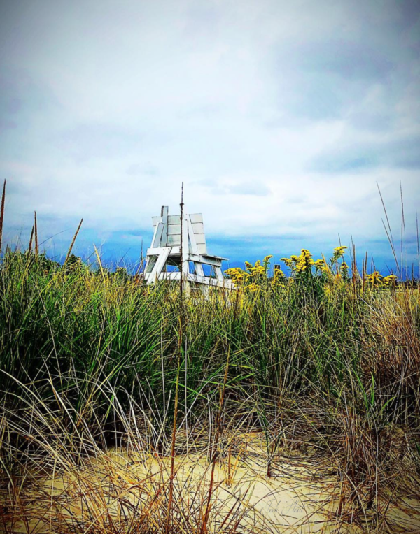 Lifeguard Stand on Canvas Point Lookout NY by Jodi Stout